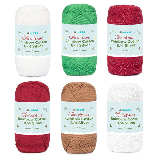Rainbow Cotton 8/4 Christmas Silver Color Pack (Edition Limitée) - Hobbii