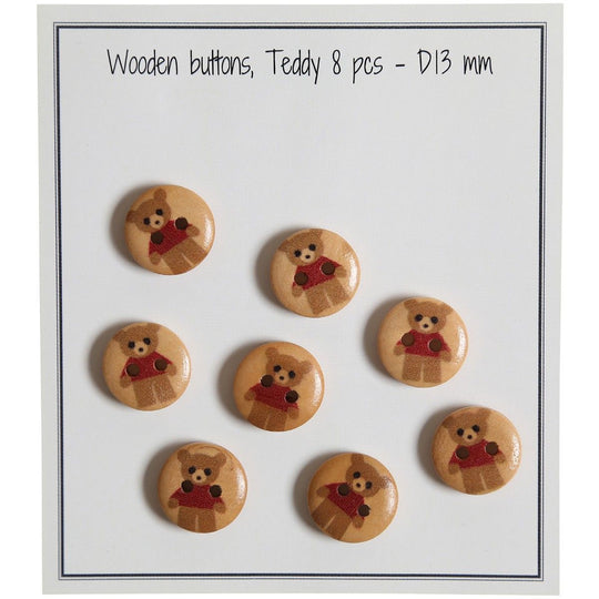 Boutons en bois, Teddy - Go Handmade
