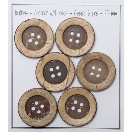 Boutons noix de coco - Classic - Go Handmade