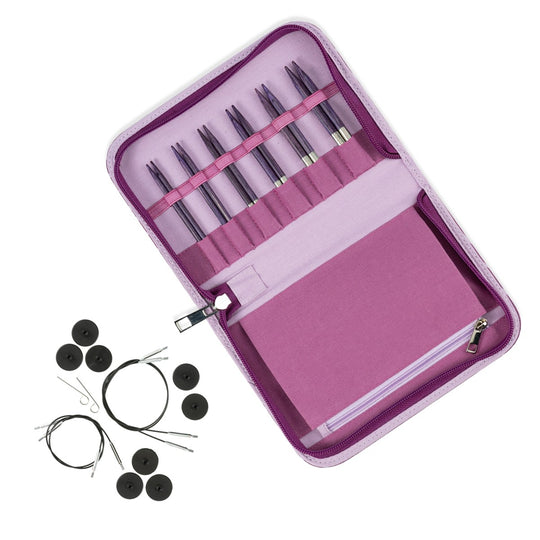 Set d'aiguilles circulaires courtes interchangeables Betula Essential - Mulberry - Hobbii