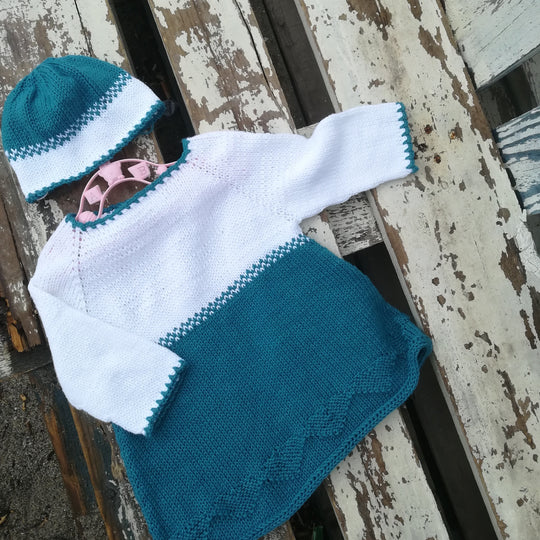 Teal Darling - Robe Bébé et Bonnet