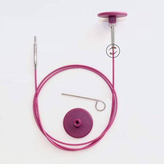 Câble pivotant Swivel pour aiguilles circulaires interchangeables - Purple - KnitPro