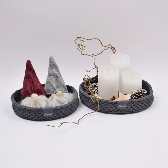 

Corbeille décorative  avec fond en cuir rond - Noël
5