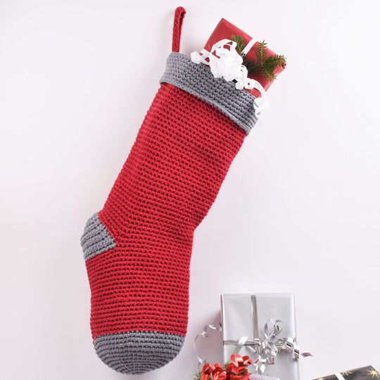 Crochet Ribbon – Chaussette de Noël