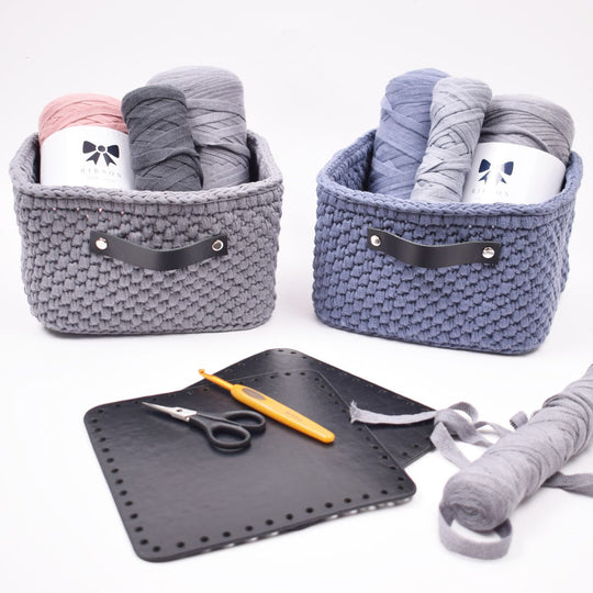 Panière avec base en cuir - Grand