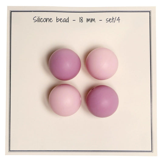 Perles en silicone  - diamètre 18mm - 4 pièces - Go Handmade