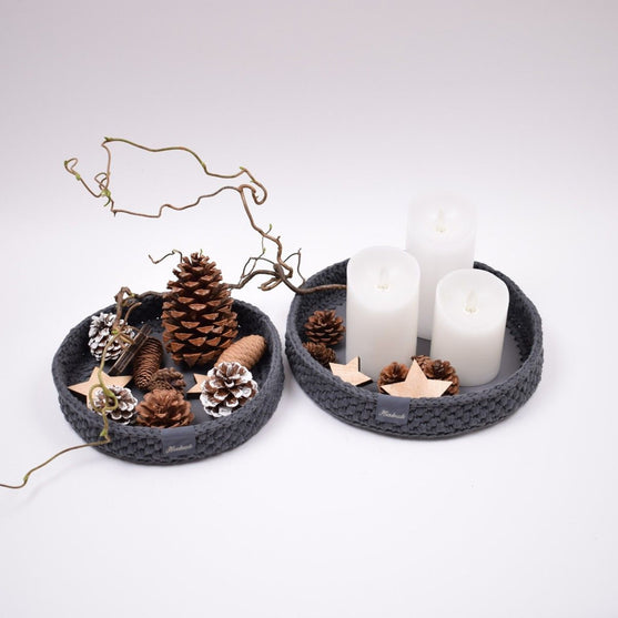 

Corbeille décorative  avec fond en cuir rond - Noël
4
