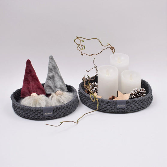 

Corbeille décorative  avec fond en cuir rond - Noël
5