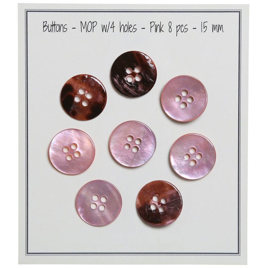 Boutons de nacre - Rose - Go Handmade