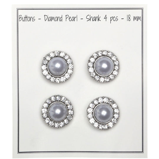 Boutons Perle avec Pierre - Argent - Plusieurs Tailles - Go Handmade
