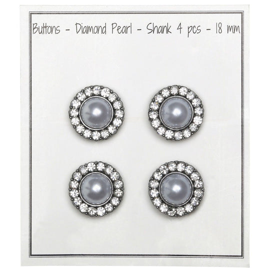 Boutons Perle avec Pierre - Noirs - Plusieurs Tailles - Go Handmade