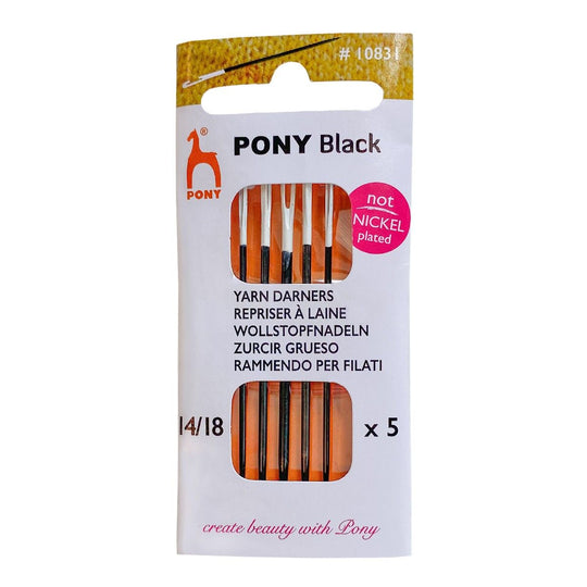 Aiguilles à laine - Noir &amp; Blanc - Taille 14/18 - Pony