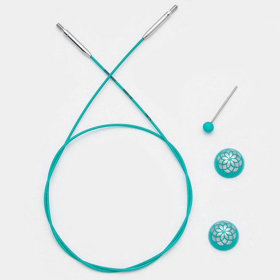 

Câble pivotant Swivel pour aiguilles circulaires interchangeables - Teal - KnitPro
3