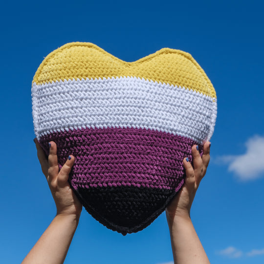 Non-Binary Pride - Heart Pillow