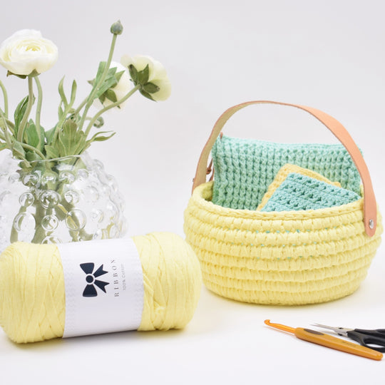 Ribbon Panier de Pâque avec anse en cuir