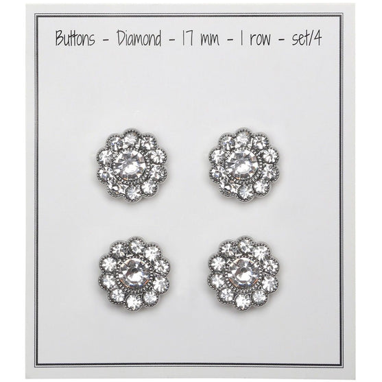 

Boutons Bling - Grosses Pierres - Argent - 4 pcs. - Go Handmade
1