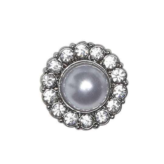 Boutons Perle avec Pierre - Argent - Plusieurs Tailles - Go Handmade
