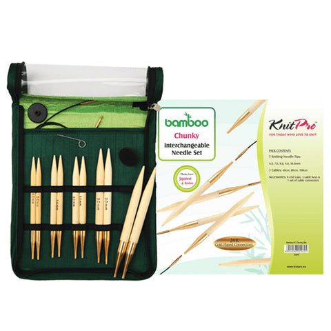 Set d&#39;aiguilles circulaires interchangeables Bamboo - Grandes tailles - KnitPro