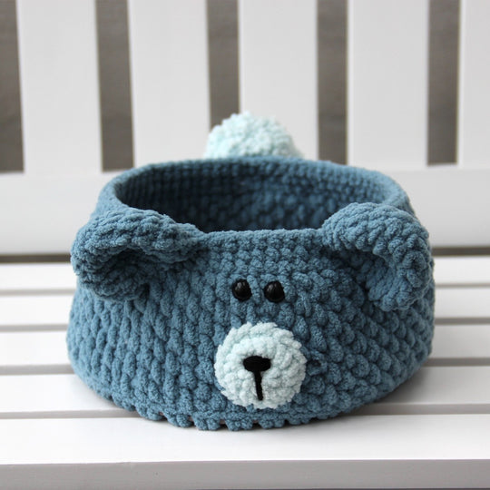 Teddy Basket avec fond en cuir PU