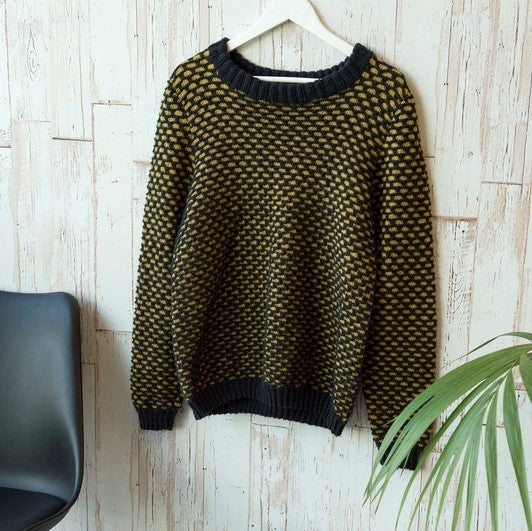 H1741 - Herresweater I vævestrik med rund hals