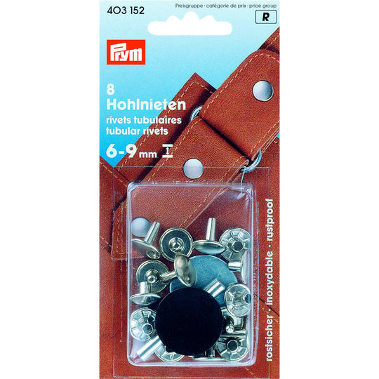 Rivets tubulaires 6 - 9 mm - Argent - Prym