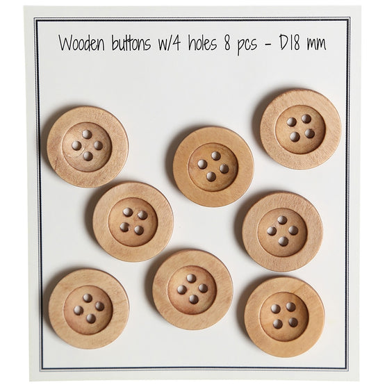 

Boutons en bois - Round Groove - Clairs - Go Handmade
1