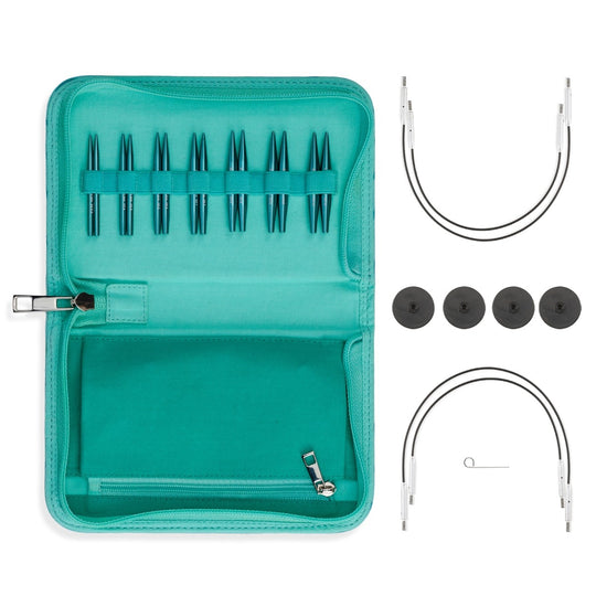 Ensemble d&#39;aiguilles circulaires interchangeables Stellar Mini - Emerald - Hobbii