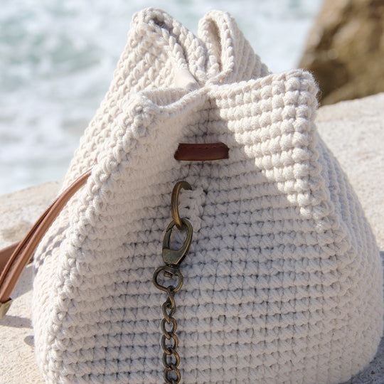 Bucket Bag avec Fond en Cuir PU