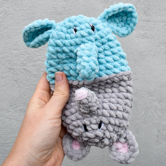 Éléphant et souris - Peluche réversible