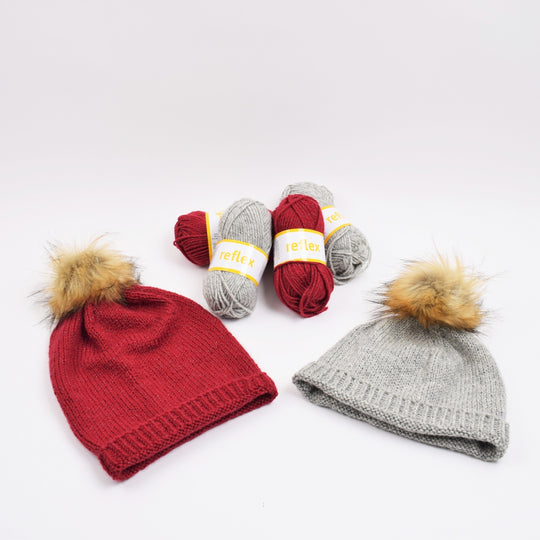 Bonnet tricoté avec reflex - Versions courte et longue