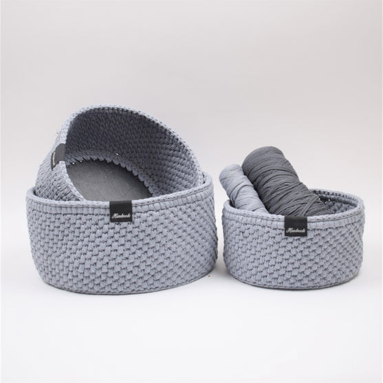 

Panier Ribbon avec fond en cuir rond- classique
1