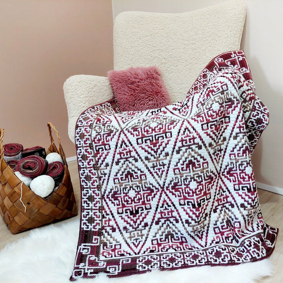 

Aztecana - Couverture Crochet Mosaïque
2