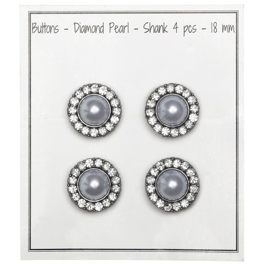 Boutons Perle avec Pierre - Noirs - Plusieurs Tailles - Go Handmade