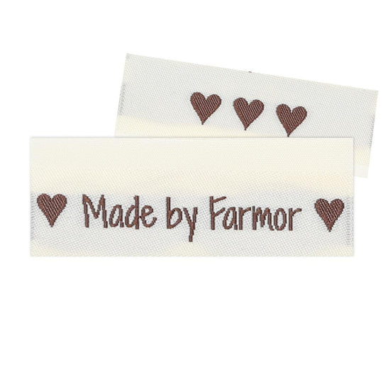 10 Labels - Made by Farmor - 5 cm - Go Handmade